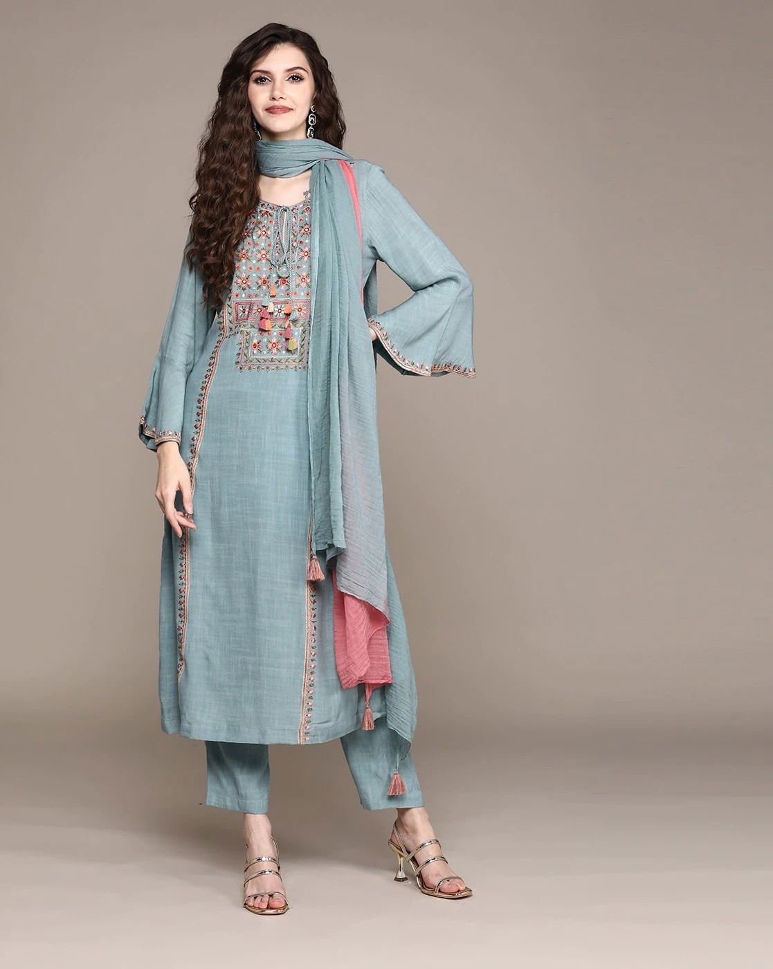 Women Embroidered Size Set Readymade Salwar Suits Catalog